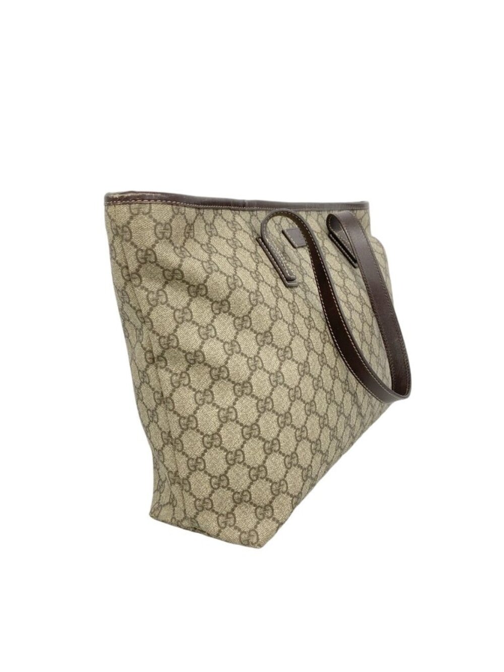 Gucci Tote GG Supreme Beige Brown Silver - Picture 2 of 10